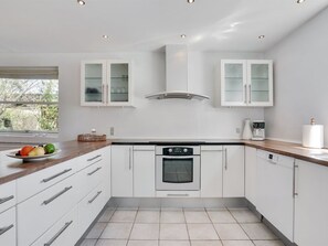 Fridge, oven, dishwasher, high chair