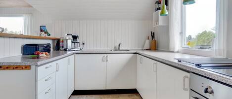 Fridge, microwave, cookware/dishes/utensils