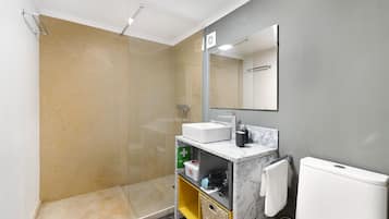 Dusche, Haartrockner, Handtücher