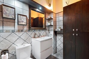 Dusche, Haartrockner, Handtücher