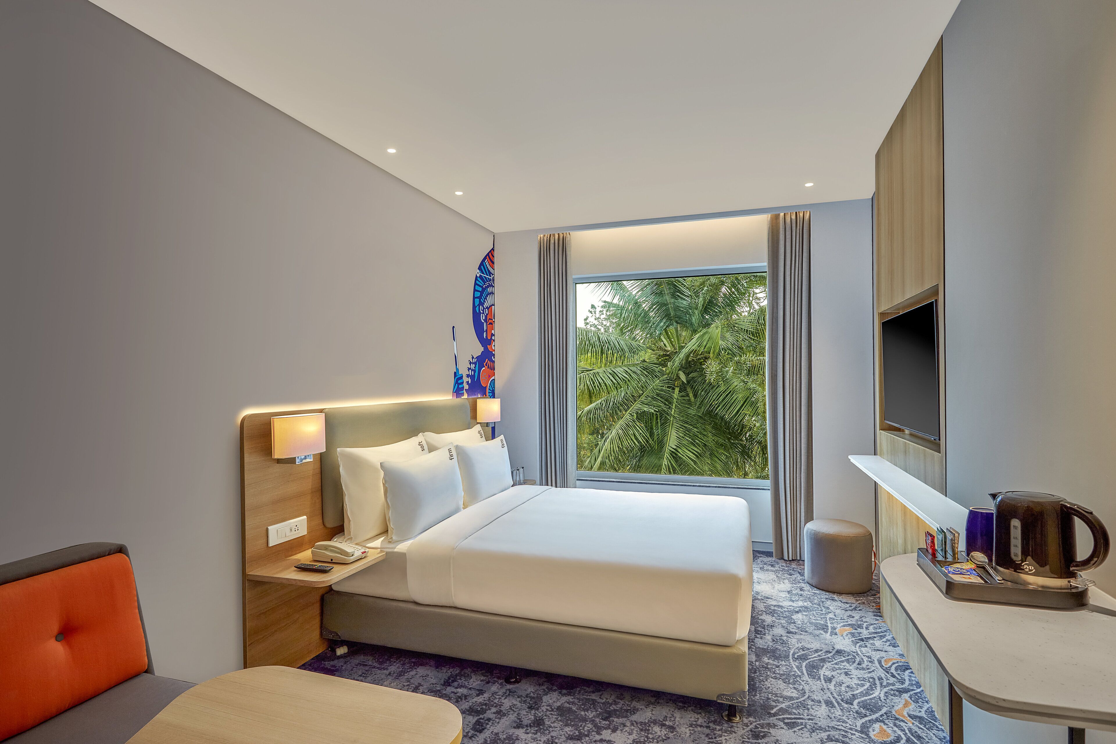 In-room safe, laptop workspace, blackout curtains, soundproofing