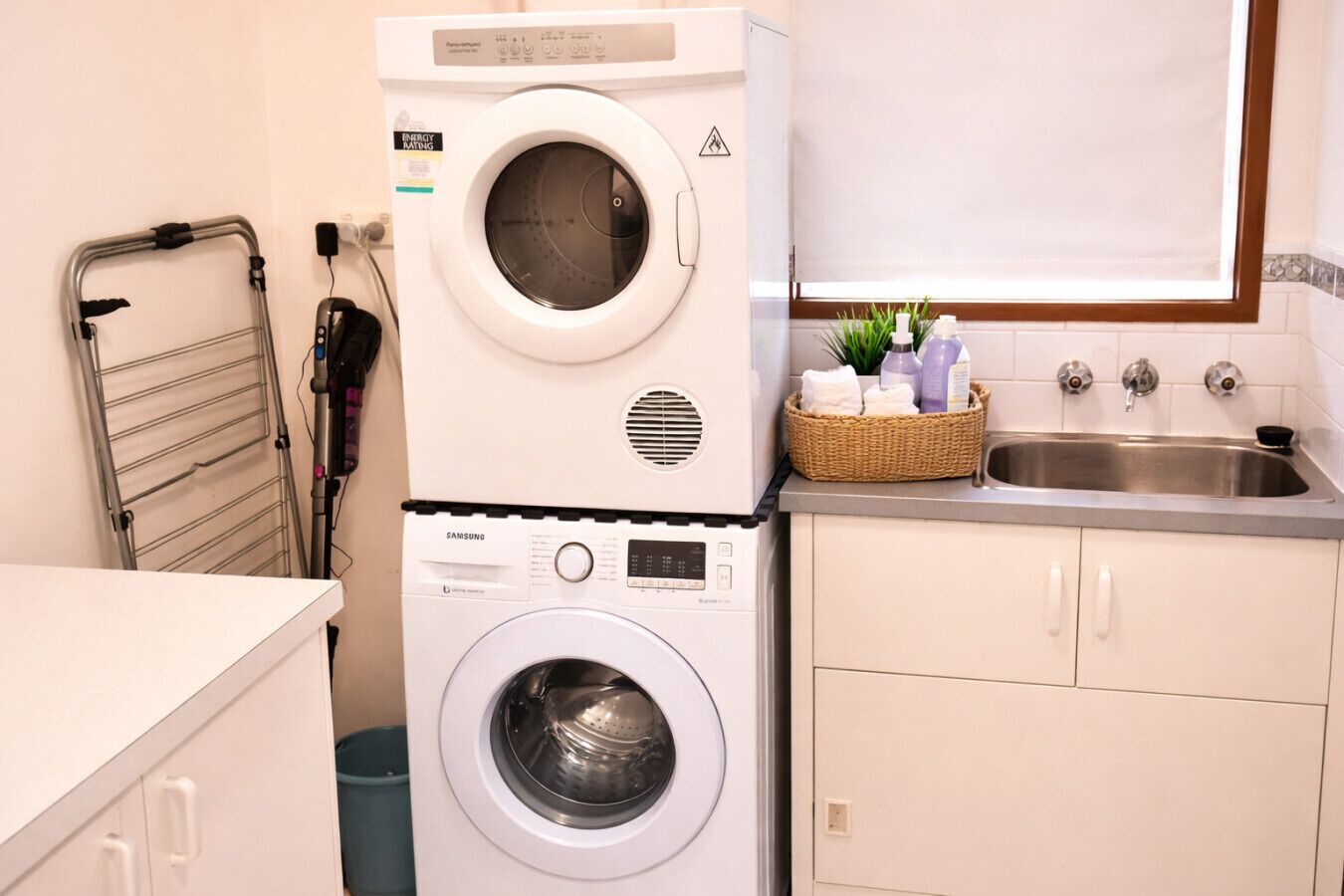 Large laundry , washer and dryer for guest use