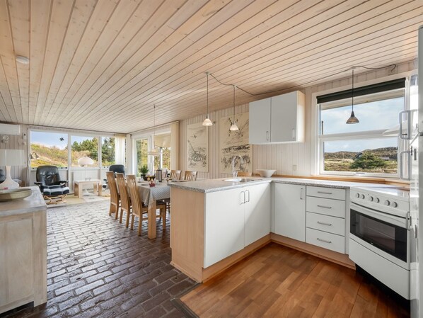 Fridge, microwave, oven, highchair