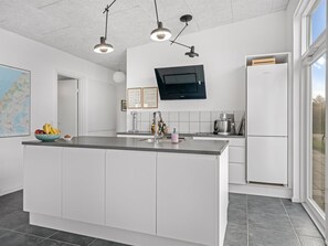 Fridge, oven, dishwasher, high chair