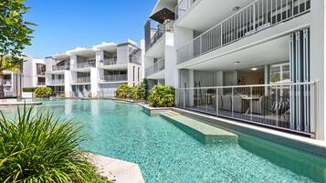 Deluxe Apartment, 3 Bedrooms, Pool Access, Pool View | Terrace/patio