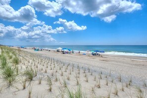 Beach nearby - Turtle Creek Unit 1: Spacious 5BR, 6BA duplex in Oak Island with ocean views and private pool (Oak Island)