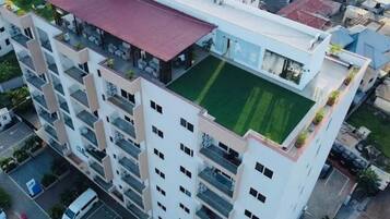 Deluxe Apartment, City View | Terrace/patio