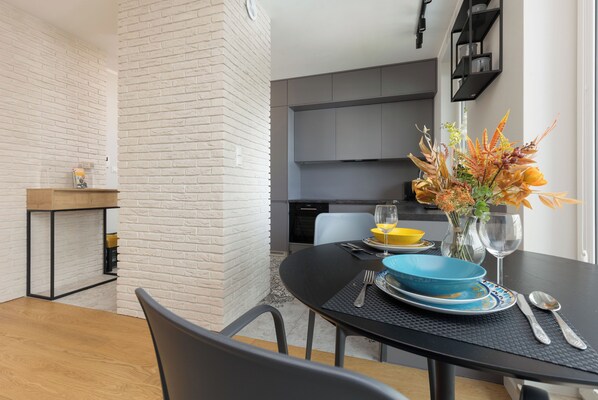 Apartment, 1 Bedroom, Balcony | Living room - Stylish Apartment With AC by Renters (Warsaw)