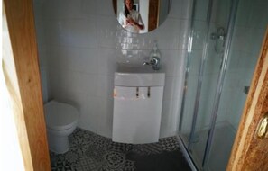 Hair dryer, soap, toilet paper
