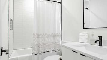 Bathtub, hair dryer