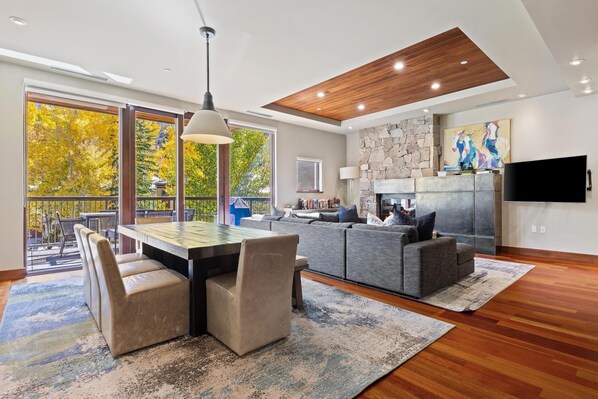 TV, fireplace, stereo