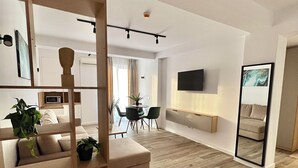 Căn hộ Deluxe, không hút thuốc, quang cảnh thành phố | Khu phòng khách