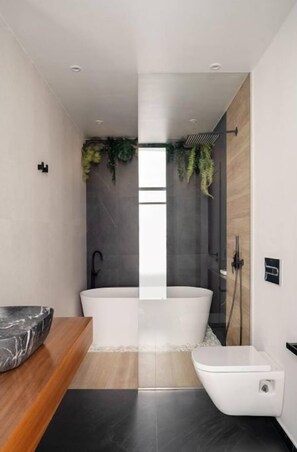 Douche, serviettes fournies