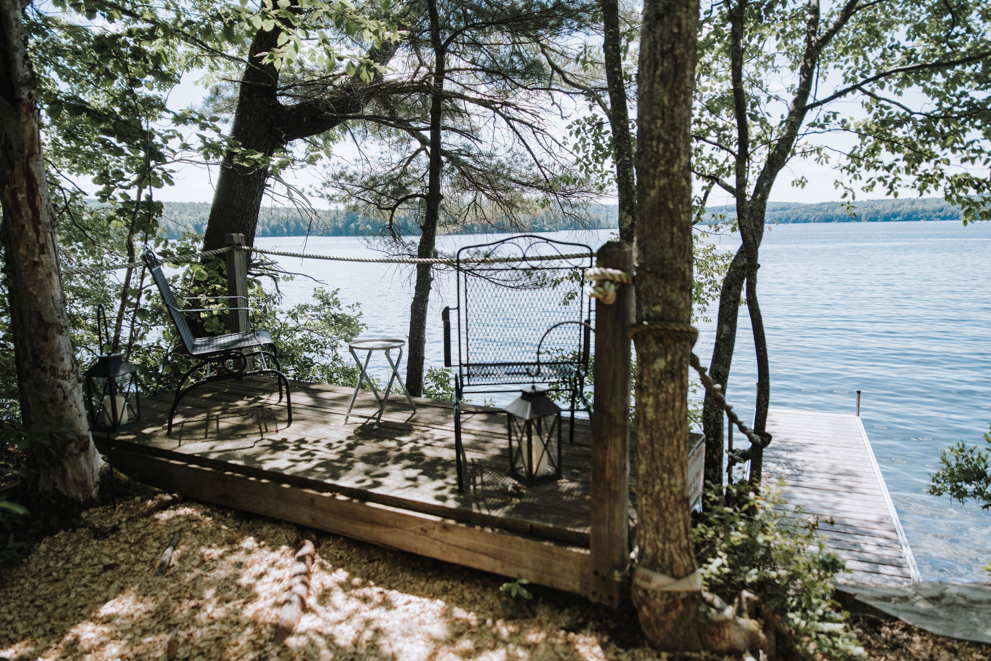 Private sitting area on the water