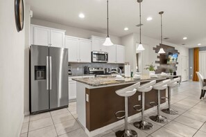 Fridge, oven, dishwasher, coffee/tea maker