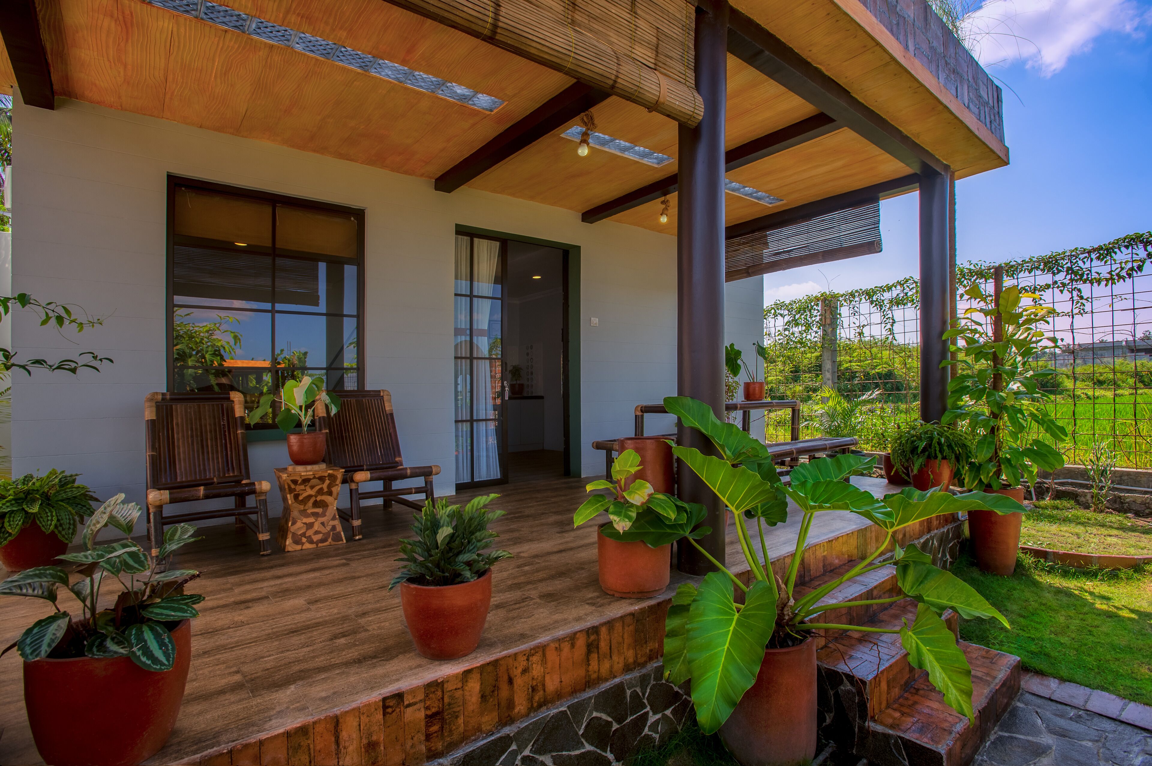 Cottage dành cho gia đình, 2 phòng ngủ, ban công, khu vực vườn | Hiên