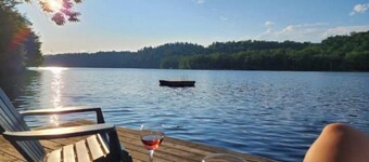 Beautiful house on the lake with a boat launch.