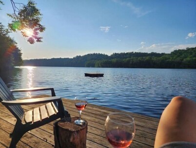 Beautiful house on the lake with a boat launch.