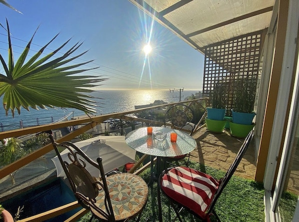 Design Apartment, Ocean View | Terrace/patio