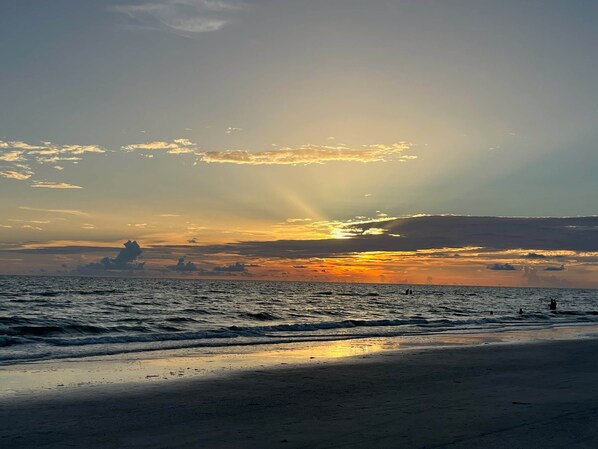 Sun loungers, beach towels