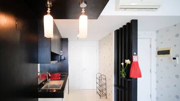 Apartment | Private kitchen | Full-size fridge, stovetop
