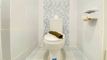 Studio | Salle de bain | Douche, serviettes fournies