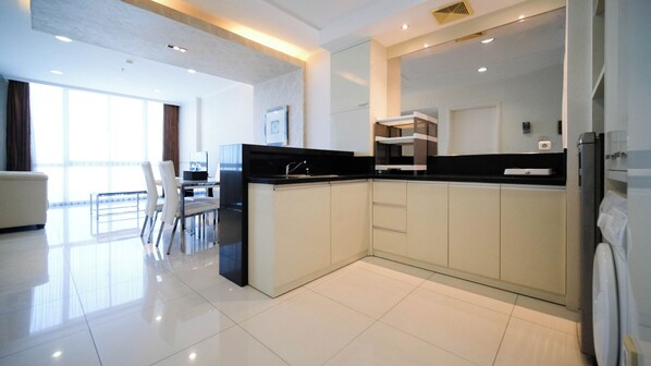 Apartment | Private kitchen | Full-size fridge, stovetop - Spacious And Homey 2Br At The Via And The Vue Apartment (Surabaya)