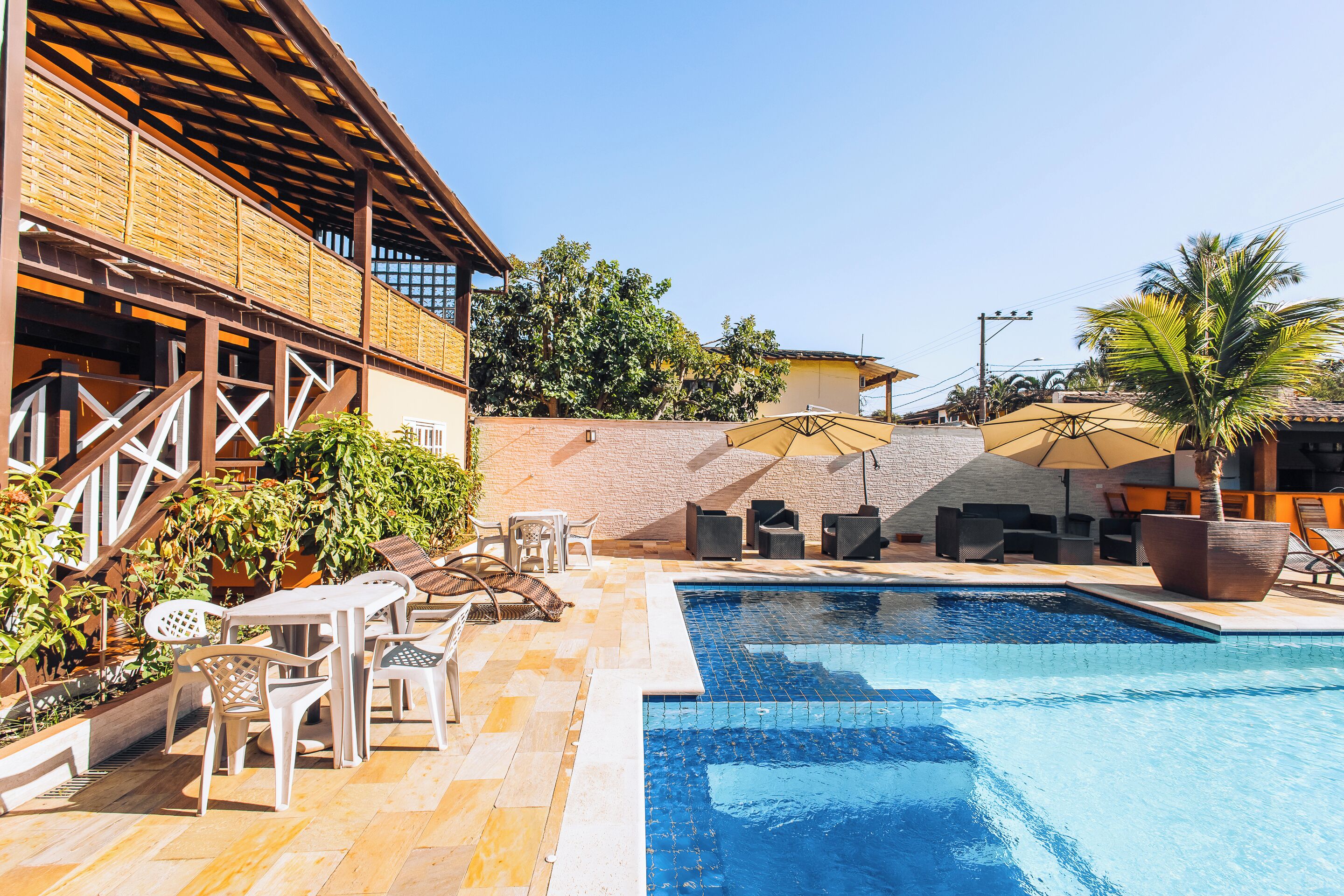 Outdoor pool, open 8:00 AM to 10:00 PM, pool umbrellas, sun loungers