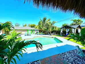 Pool - Family Friendly Sanctuary 7BR Sleep 16, Heated Pool, Tiki, Pickleball, Gameroom (Lake Worth)