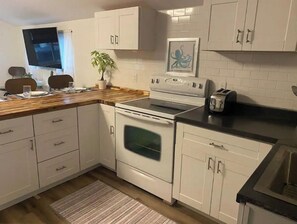 Fridge, microwave, oven, electric kettle