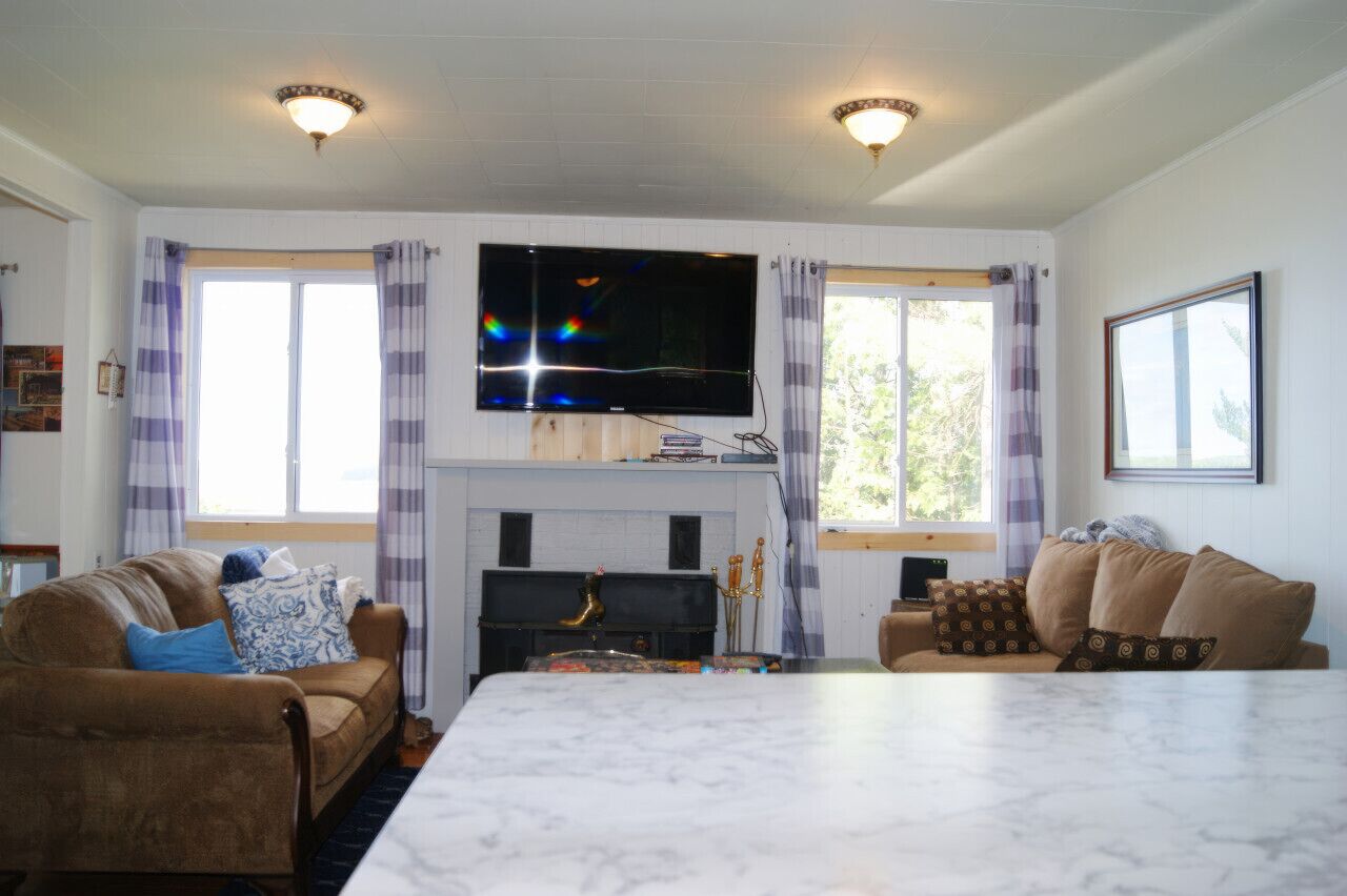 Télévision, cheminée