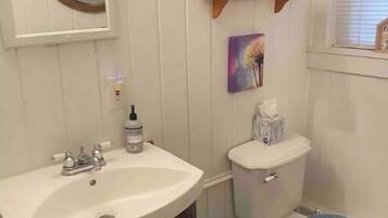 Dusche, Haartrockner, HandtĂŒcher, Seife