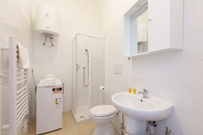 Shower - GuestHost - Small Studio of 15 sqm, ideal for 1 person, located on the first floor of a building WITHOUT elevator.The property is located just 8 minutes by car from Niguarda hospital and 8 minutes walk from the DERGANO stop of M3 (Yellow line) and 12 min (Milan)
