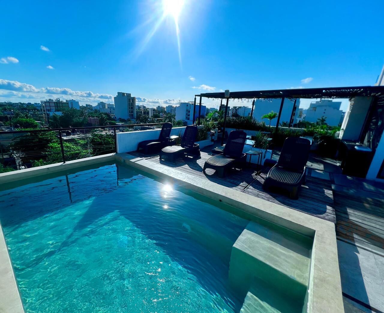 2 outdoor pools, open 9:00 AM to 10:00 PM, pool loungers