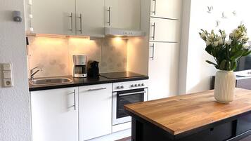 Kühlschrank, Mikrowelle, Herdplatte, Geschirrspüler