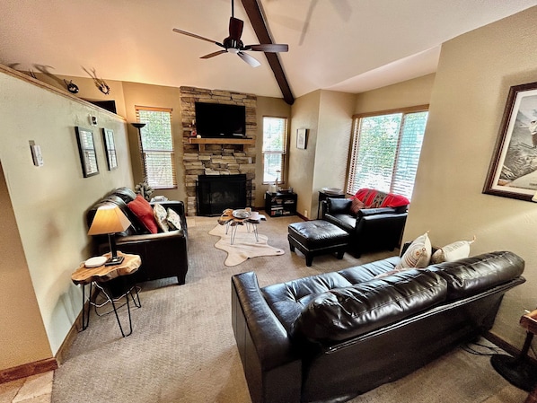 Smart TV, fireplace, printers