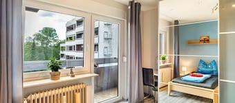 Fewo Goldstadtblick – Ampio appartamento di 125 m² con 2 balconi e 3 camere per gruppi e famiglie