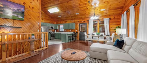 Smart TV, chimenea, videojuegos, libros