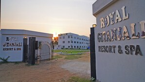 The entrance to Royal Getanjali Resort & Spa with a gate and a building in the background. - Royal Gitanjali Resort &Spa (Kanthi)