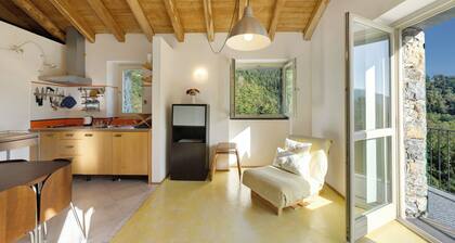 Apartamento 'Il Mulino - Appartamento Terra' con vistas a la montaña, jardín compartido y balcón