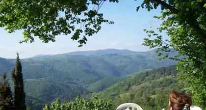 Landhaus "Gîte De Chapelèche Les Genêts 7 Pl" mit Bergblick, privater Terrasse und WLAN