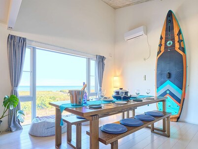 Overlooking the Olympic surf venue from the cypress bath and large terrace.