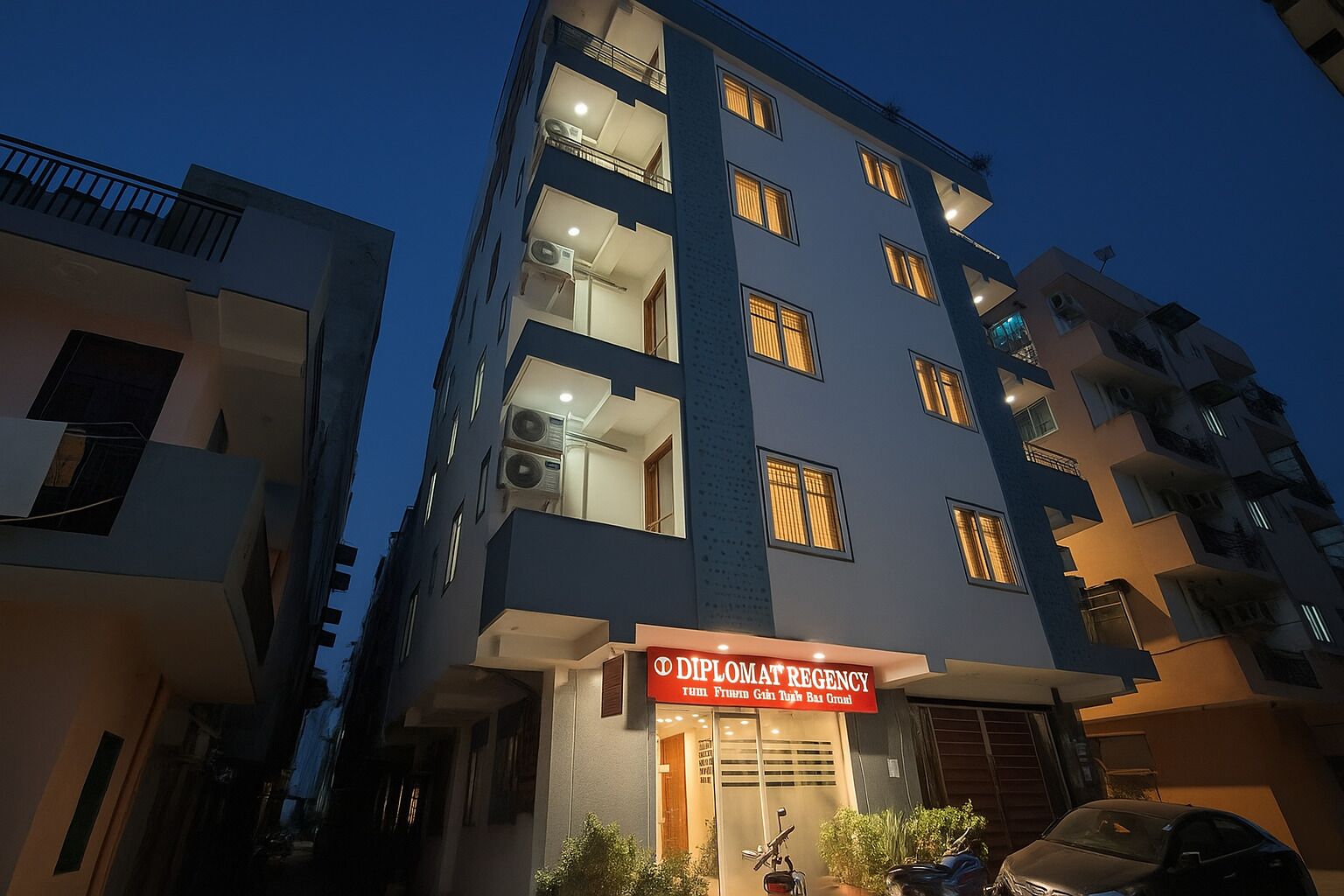 Voorkant van accommodatie