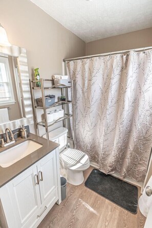 Hair dryer, towels