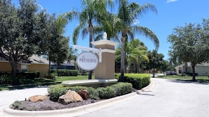 A residential area with a sign reading "The Preserve." - Spacious Family Pool Home With Game Room-588ocb 4 Bedroom Home by RedAwning (Davenport)