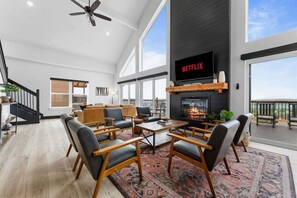 Smart TV, fireplace, table football, offices