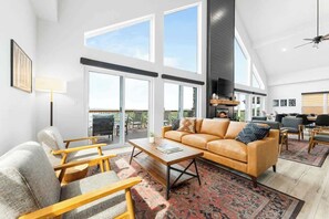 Smart TV, fireplace, foosball, offices