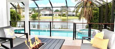 Outdoor pool, a heated pool