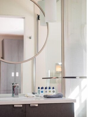 Shower, hair dryer, towels, soap - Brand New Waterfront - Chic & Sophisticated Unit # 703 (Montauk)