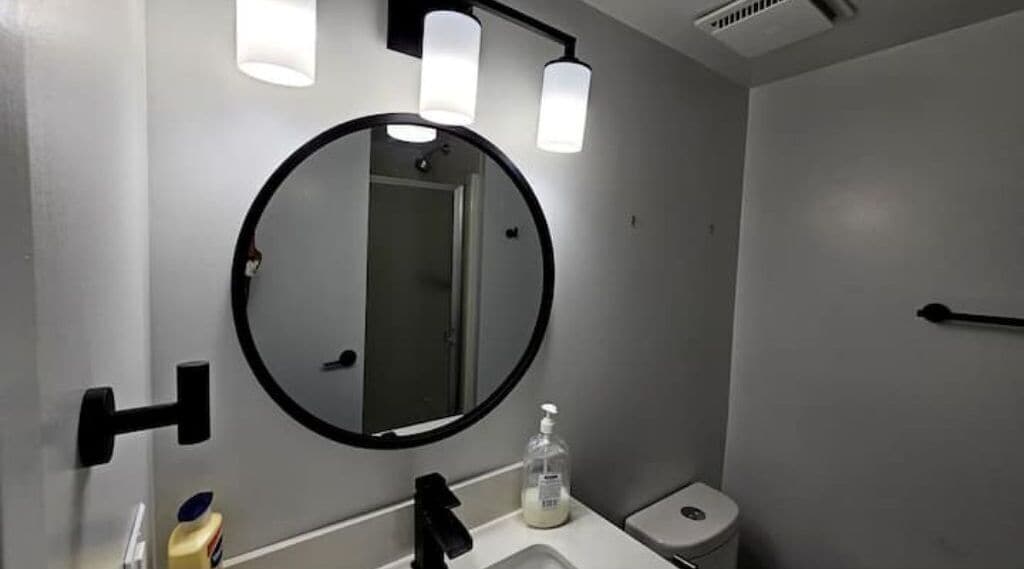 Hair dryer, bidet, towels, soap